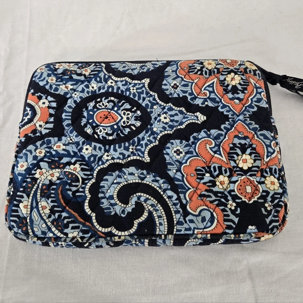 Vera Bradley Blue/Orange/White Paisley Floral Marrakesh Make-Up/Travel Pouch